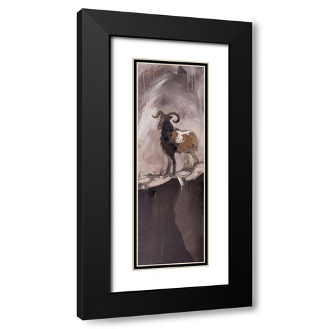 ABSTRACT PROUD AERIES Black Modern Wood Framed Art Print with Double Matting by Atelier B Art Studio