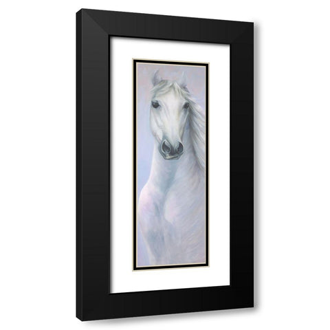 POWERFUL WHITE HORSE Black Modern Wood Framed Art Print with Double Matting by Atelier B Art Studio