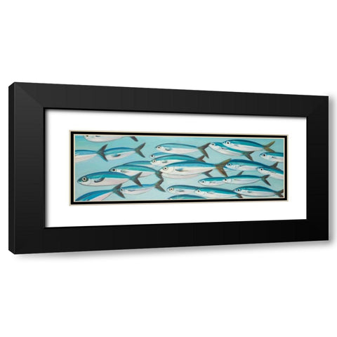 Small Fishs of Caesio Caerulaurea Black Modern Wood Framed Art Print with Double Matting by Atelier B Art Studio