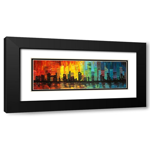 City with shade of colors Black Modern Wood Framed Art Print with Double Matting by Atelier B Art Studio