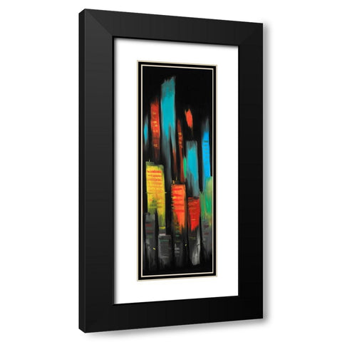 ABSTRACT TALL BUILDINGS Black Modern Wood Framed Art Print with Double Matting by Atelier B Art Studio