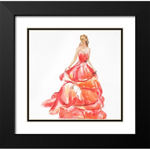 BEAUTIFUL RED PROM DRESS Black Modern Wood Framed Art Print with Double Matting by Atelier B Art Studio