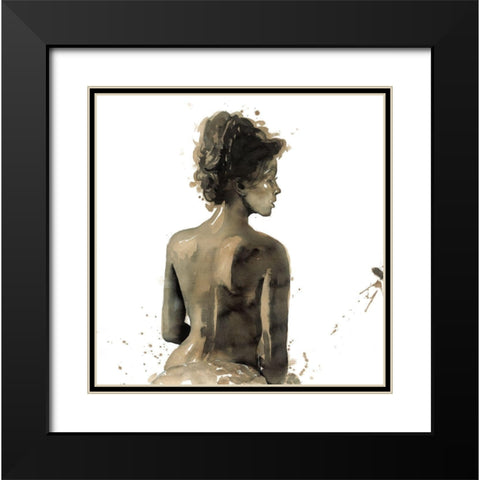 WOMANS BACK IN SEPIA Black Modern Wood Framed Art Print with Double Matting by Atelier B Art Studio