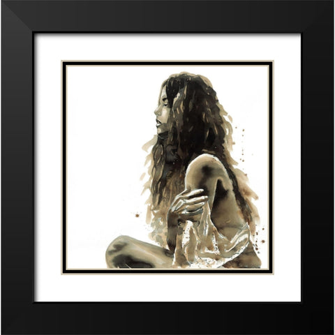 WOMAN IN SEPIA Black Modern Wood Framed Art Print with Double Matting by Atelier B Art Studio