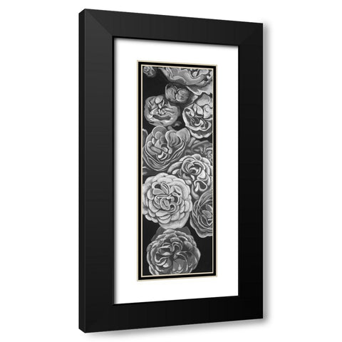 Grayscale Dahlias Black Modern Wood Framed Art Print with Double Matting by Atelier B Art Studio