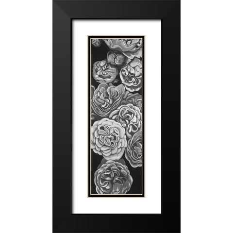 Grayscale Dahlias Black Modern Wood Framed Art Print with Double Matting by Atelier B Art Studio