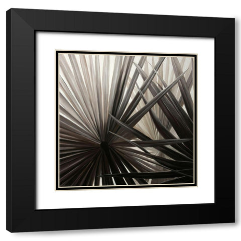 GRAYSCALE TROPICAL PLANTS Black Modern Wood Framed Art Print with Double Matting by Atelier B Art Studio