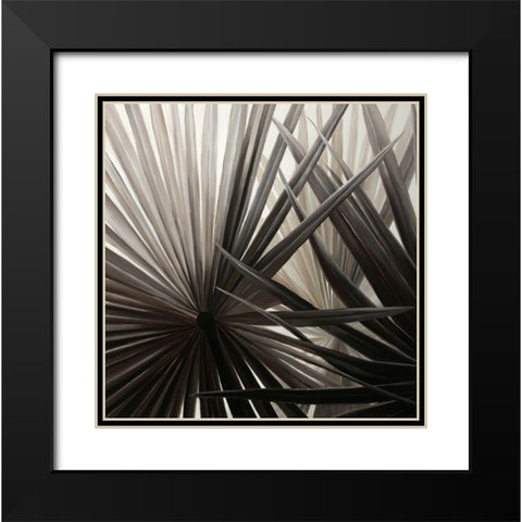 GRAYSCALE TROPICAL PLANTS Black Modern Wood Framed Art Print with Double Matting by Atelier B Art Studio