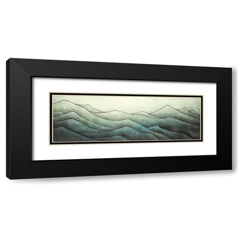 Desaturated Mountains Black Modern Wood Framed Art Print with Double Matting by Atelier B Art Studio