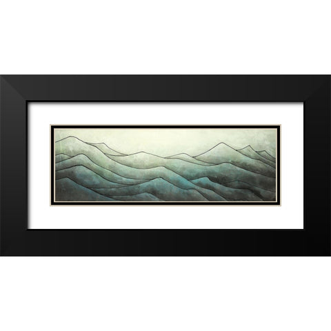 Desaturated Mountains Black Modern Wood Framed Art Print with Double Matting by Atelier B Art Studio