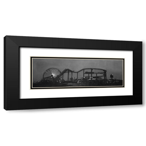 AMUSEMENT PARK Black Modern Wood Framed Art Print with Double Matting by Atelier B Art Studio