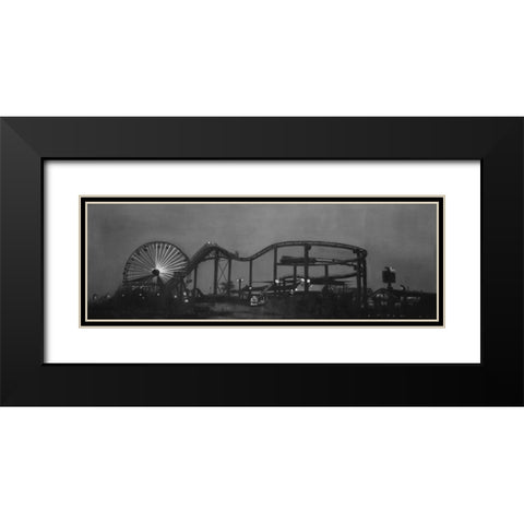 AMUSEMENT PARK Black Modern Wood Framed Art Print with Double Matting by Atelier B Art Studio