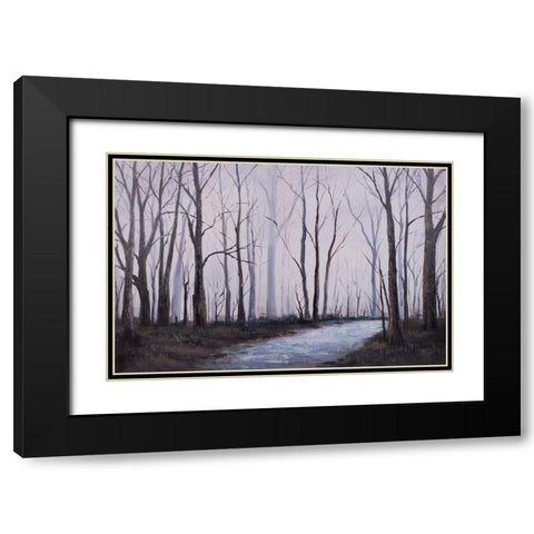 SAD FOREST Black Modern Wood Framed Art Print with Double Matting by Atelier B Art Studio