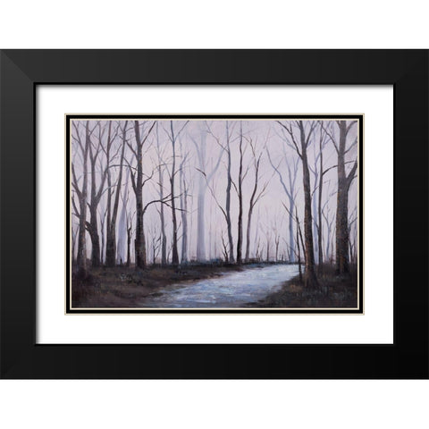 SAD FOREST Black Modern Wood Framed Art Print with Double Matting by Atelier B Art Studio