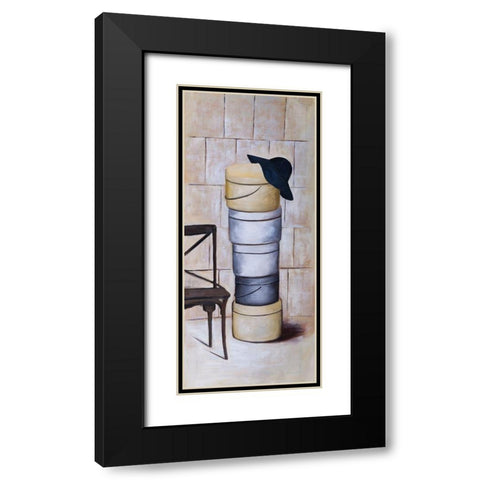 HAT BOXES Black Modern Wood Framed Art Print with Double Matting by Atelier B Art Studio
