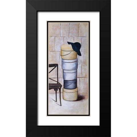 HAT BOXES Black Modern Wood Framed Art Print with Double Matting by Atelier B Art Studio