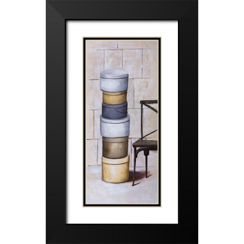 OLD HAT BOXES Black Modern Wood Framed Art Print with Double Matting by Atelier B Art Studio