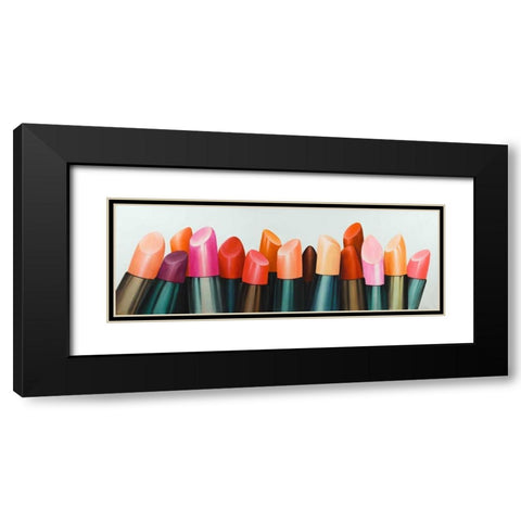 Lipstick Addict for Woman Black Modern Wood Framed Art Print with Double Matting by Atelier B Art Studio