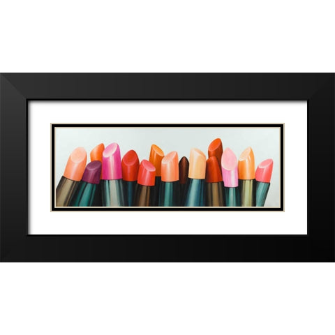 Lipstick Addict for Woman Black Modern Wood Framed Art Print with Double Matting by Atelier B Art Studio