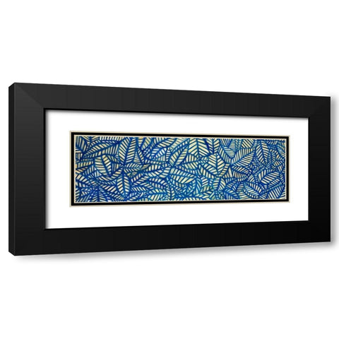 Leaf Patterns Black Modern Wood Framed Art Print with Double Matting by Atelier B Art Studio