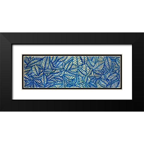 Leaf Patterns Black Modern Wood Framed Art Print with Double Matting by Atelier B Art Studio