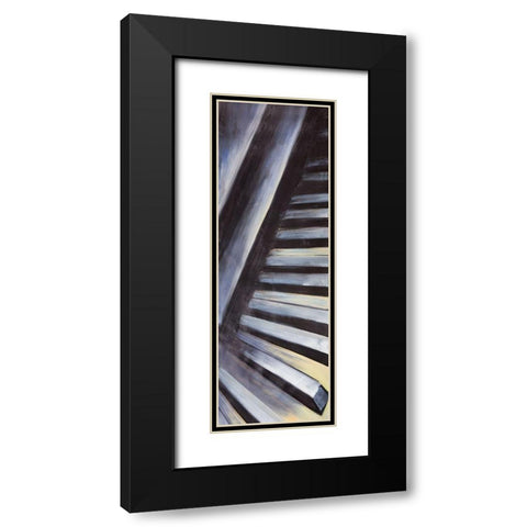 PIANO KEYS Black Modern Wood Framed Art Print with Double Matting by Atelier B Art Studio