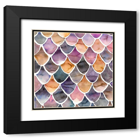 PURPLE LIKE A MERMAID Black Modern Wood Framed Art Print with Double Matting by Atelier B Art Studio