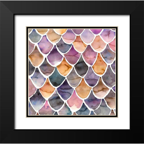 PURPLE LIKE A MERMAID Black Modern Wood Framed Art Print with Double Matting by Atelier B Art Studio