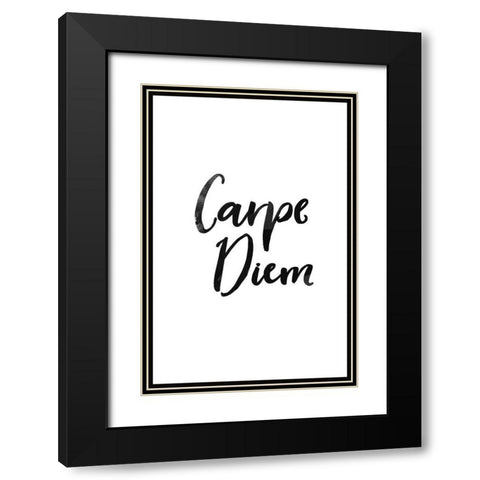 CARPE DIEM Black Modern Wood Framed Art Print with Double Matting by Atelier B Art Studio