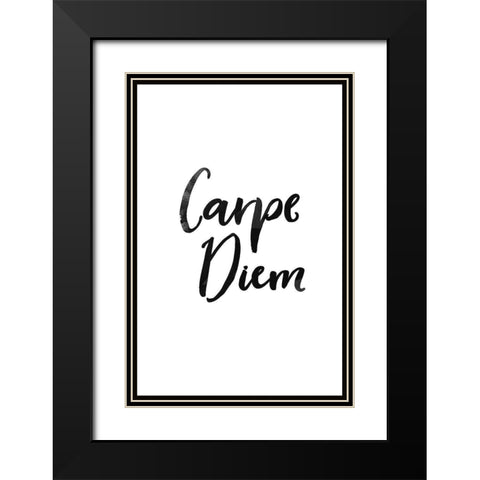 CARPE DIEM Black Modern Wood Framed Art Print with Double Matting by Atelier B Art Studio