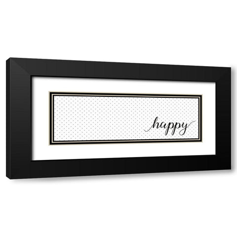 HAPPY Black Modern Wood Framed Art Print with Double Matting by Atelier B Art Studio