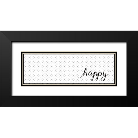 HAPPY Black Modern Wood Framed Art Print with Double Matting by Atelier B Art Studio