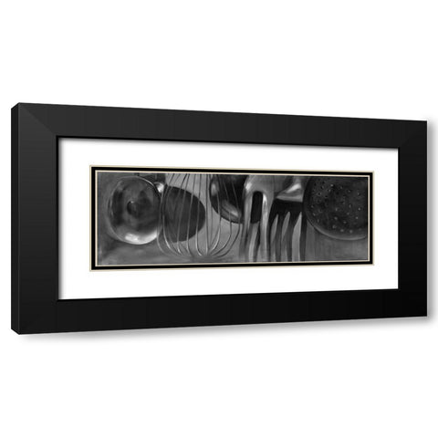 Kitchen Tools Black Modern Wood Framed Art Print with Double Matting by Atelier B Art Studio