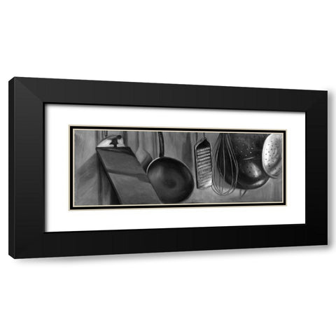 Ustensils Black Modern Wood Framed Art Print with Double Matting by Atelier B Art Studio