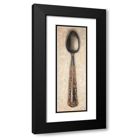 Vintage Spoon Black Modern Wood Framed Art Print with Double Matting by Atelier B Art Studio