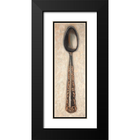 Vintage Spoon Black Modern Wood Framed Art Print with Double Matting by Atelier B Art Studio