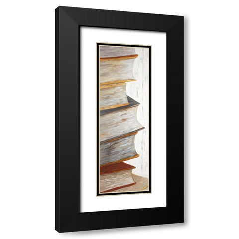 MOUNTAIN OF BOOKS Black Modern Wood Framed Art Print with Double Matting by Atelier B Art Studio