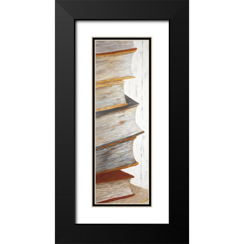 MOUNTAIN OF BOOKS Black Modern Wood Framed Art Print with Double Matting by Atelier B Art Studio