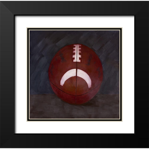 FOOTBALL BALL Black Modern Wood Framed Art Print with Double Matting by Atelier B Art Studio