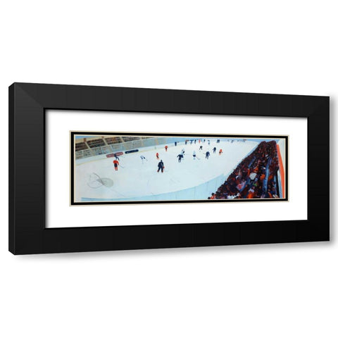 Game of Hockey Black Modern Wood Framed Art Print with Double Matting by Atelier B Art Studio