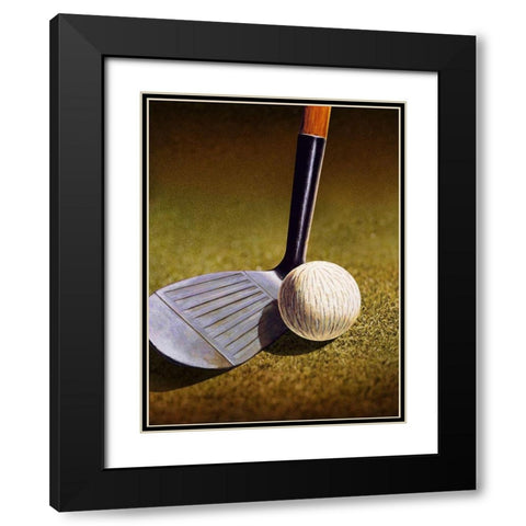 CLOSEUP OF A GOLF CLUB Black Modern Wood Framed Art Print with Double Matting by Atelier B Art Studio