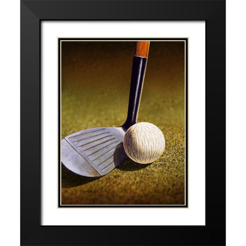 CLOSEUP OF A GOLF CLUB Black Modern Wood Framed Art Print with Double Matting by Atelier B Art Studio