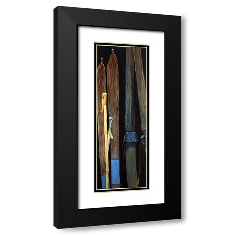 OLD SKIS Black Modern Wood Framed Art Print with Double Matting by Atelier B Art Studio