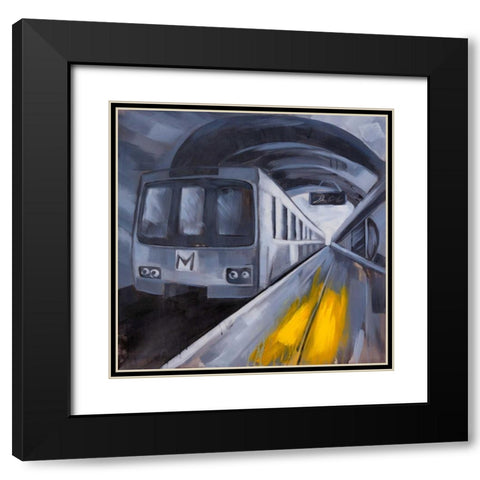 Subway in a Metro Black Modern Wood Framed Art Print with Double Matting by Atelier B Art Studio