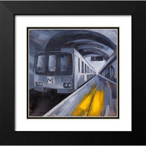 Subway in a Metro Black Modern Wood Framed Art Print with Double Matting by Atelier B Art Studio