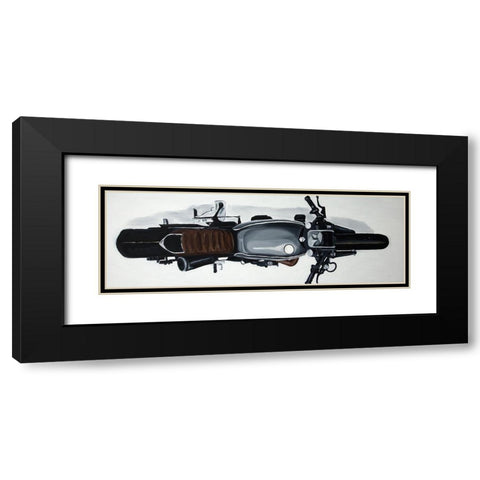 OVERHEAD VIEW OF A MOTORBIKE Black Modern Wood Framed Art Print with Double Matting by Atelier B Art Studio