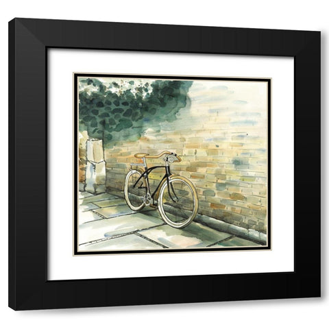 OLD URBAN BICYCLE Black Modern Wood Framed Art Print with Double Matting by Atelier B Art Studio