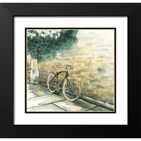 OLD URBAN BICYCLE Black Modern Wood Framed Art Print with Double Matting by Atelier B Art Studio