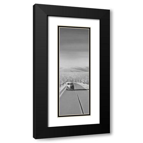 Car on the Road Again Black Modern Wood Framed Art Print with Double Matting by Atelier B Art Studio
