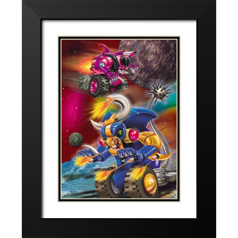 Space 2 Black Modern Wood Framed Art Print with Double Matting by Hoenderkamp, Patrick